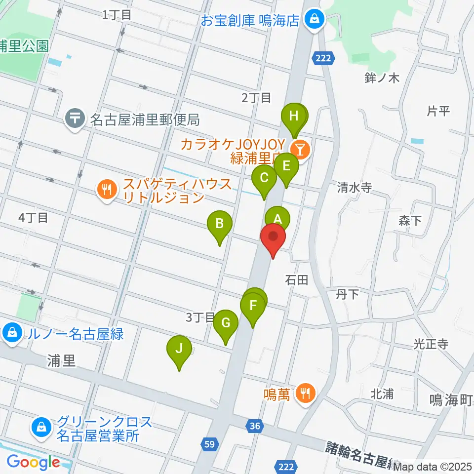 ギャラリーみふね 風の音周辺のファミレス・ファーストフード一覧地図
