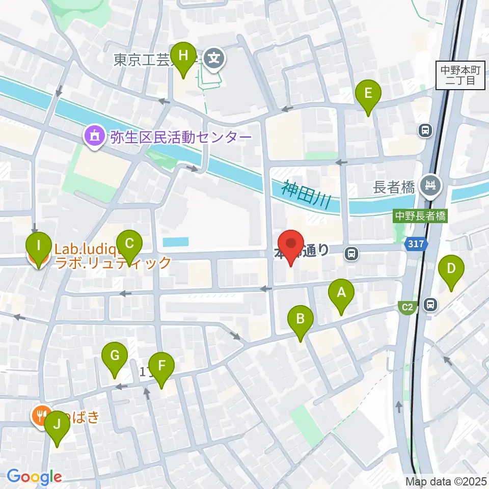ロックフォード MELODIA Tokyo周辺のファミレス・ファーストフード一覧地図