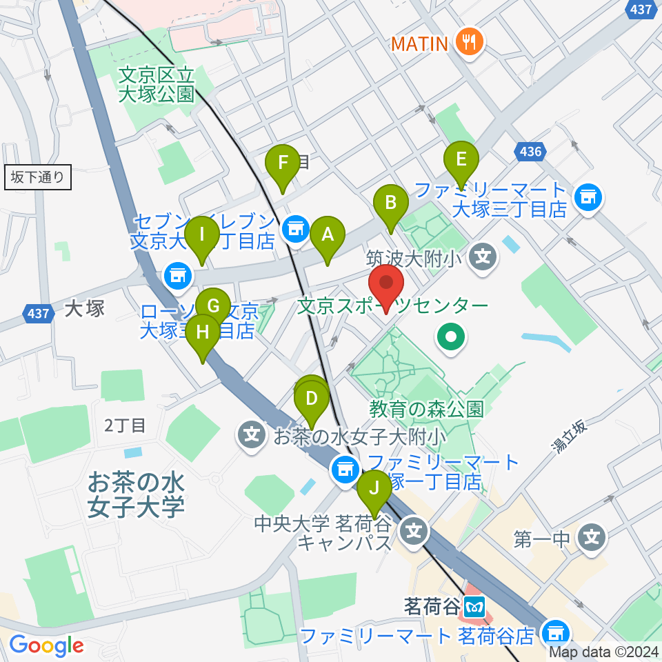 茗荷谷ラ・リール周辺のファミレス・ファーストフード一覧地図