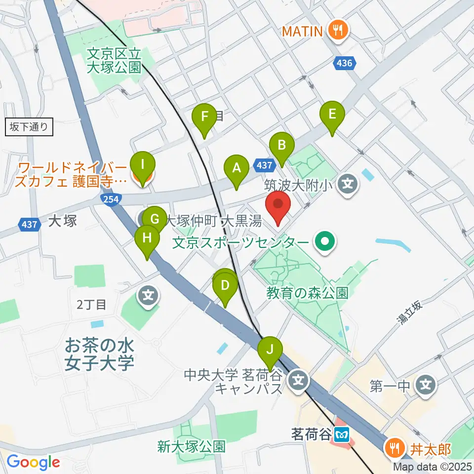 茗荷谷ラ・リール周辺のファミレス・ファーストフード一覧地図