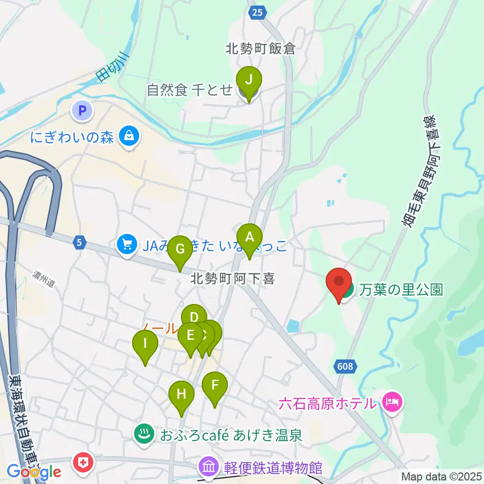 いなべエフエム周辺のファミレス・ファーストフード一覧地図