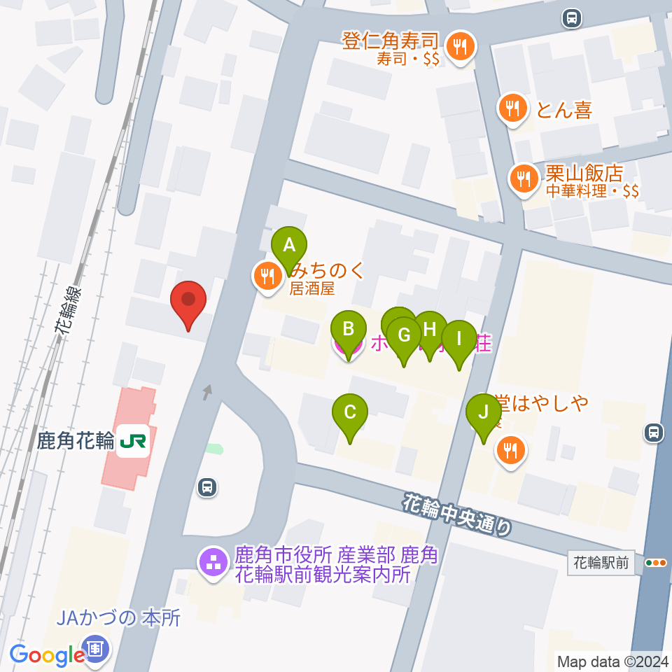 鹿角きりたんぽFM周辺のファミレス・ファーストフード一覧地図