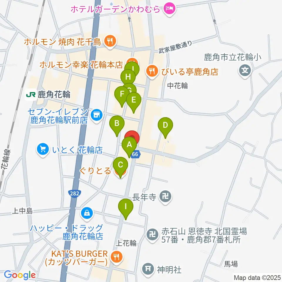 鹿角市交流プラザ MITプラザ周辺のファミレス・ファーストフード一覧地図
