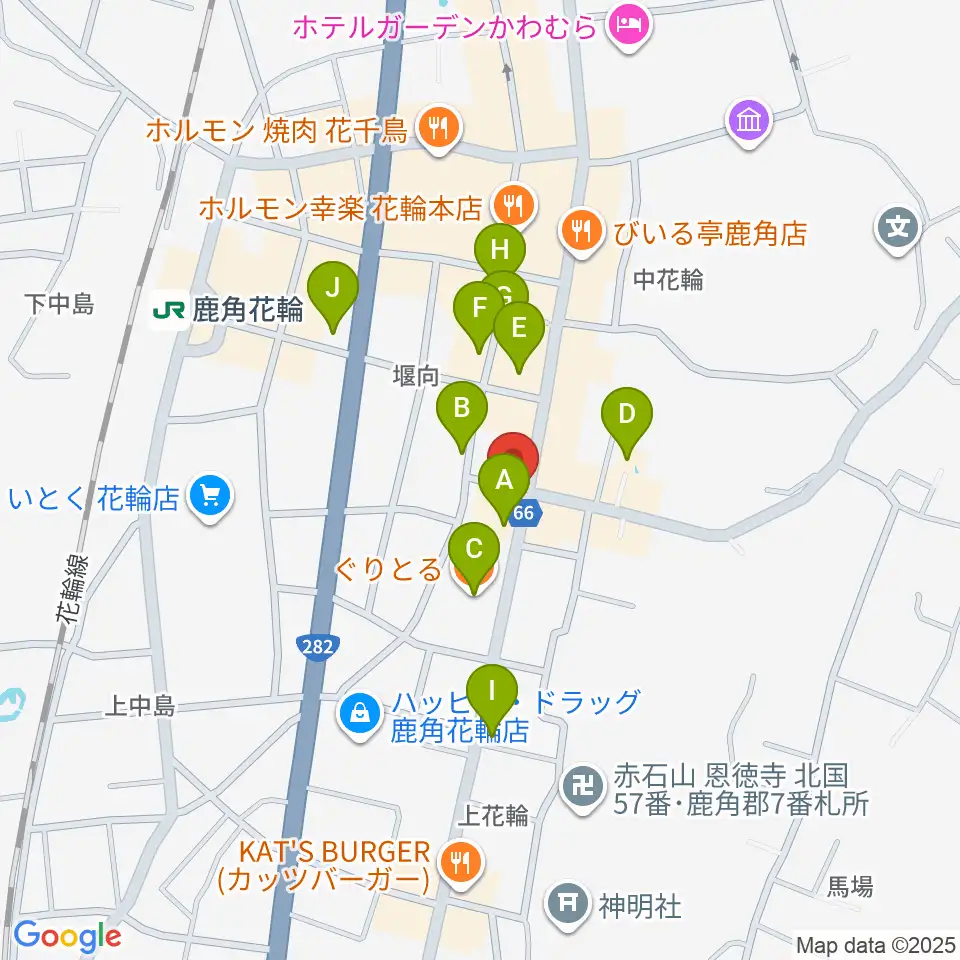鹿角市交流プラザ MITプラザ周辺のファミレス・ファーストフード一覧地図