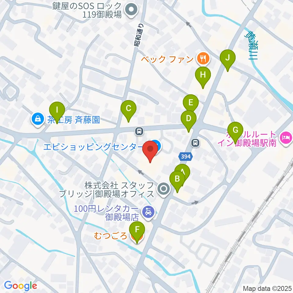 富士山GOGOエフエム周辺のファミレス・ファーストフード一覧地図