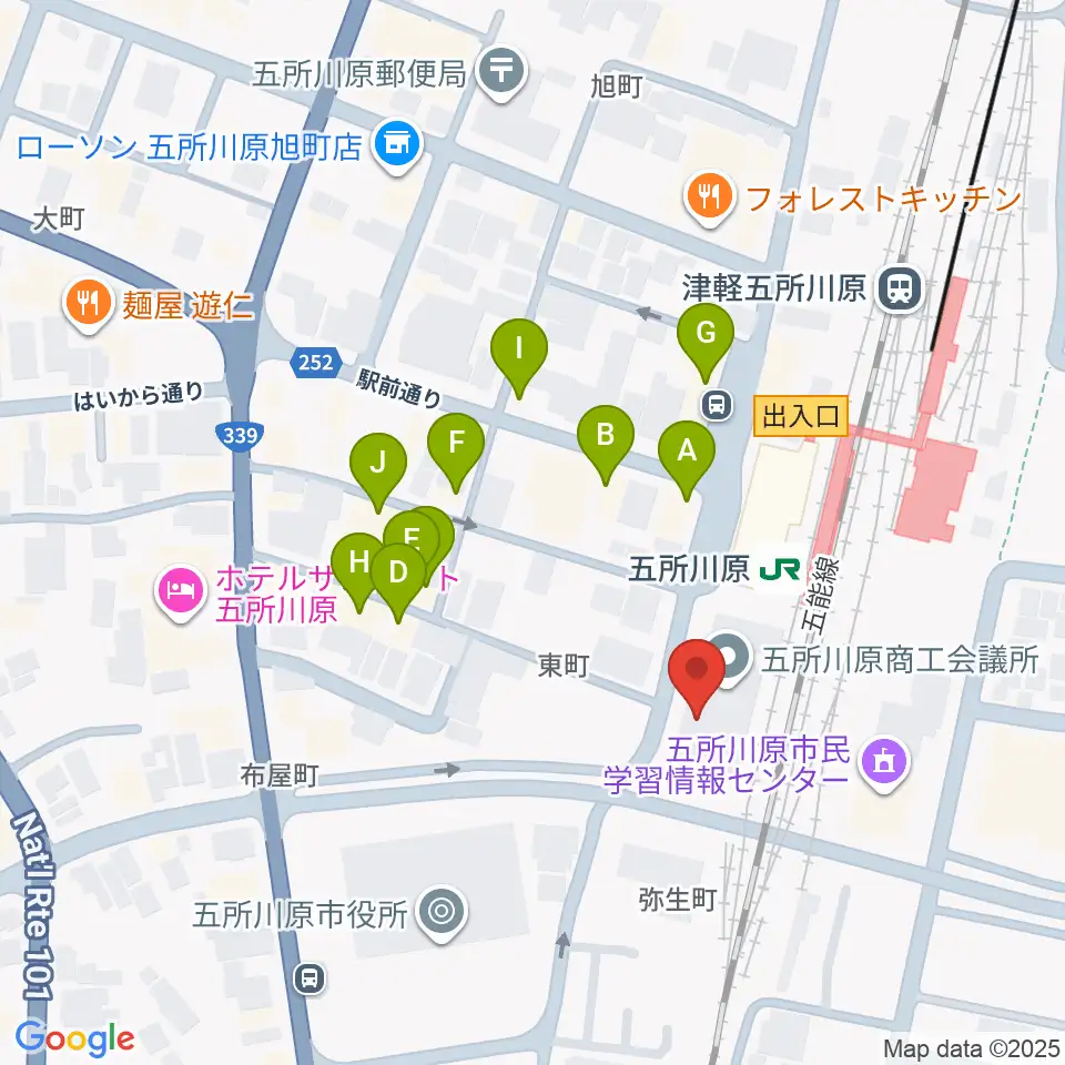 FMごしょがわら Gラジ周辺のファミレス・ファーストフード一覧地図