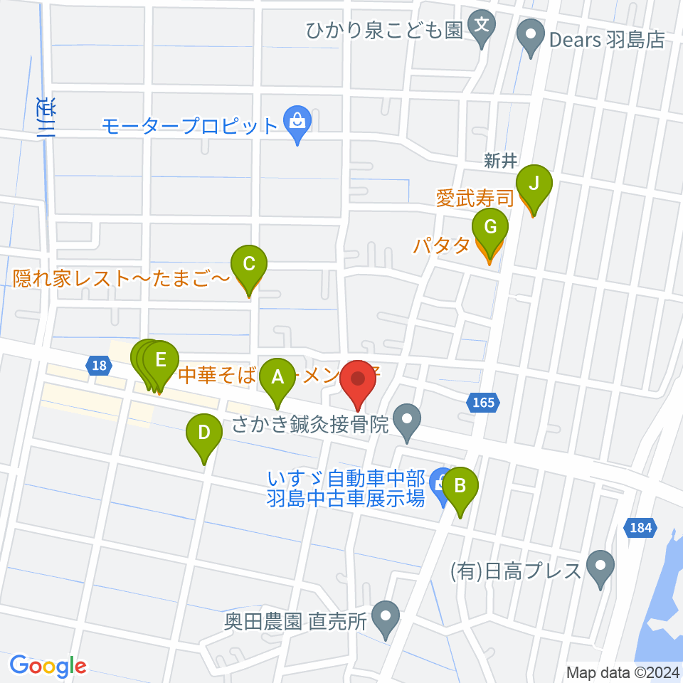 ジ・エンカウンター周辺のファミレス・ファーストフード一覧地図