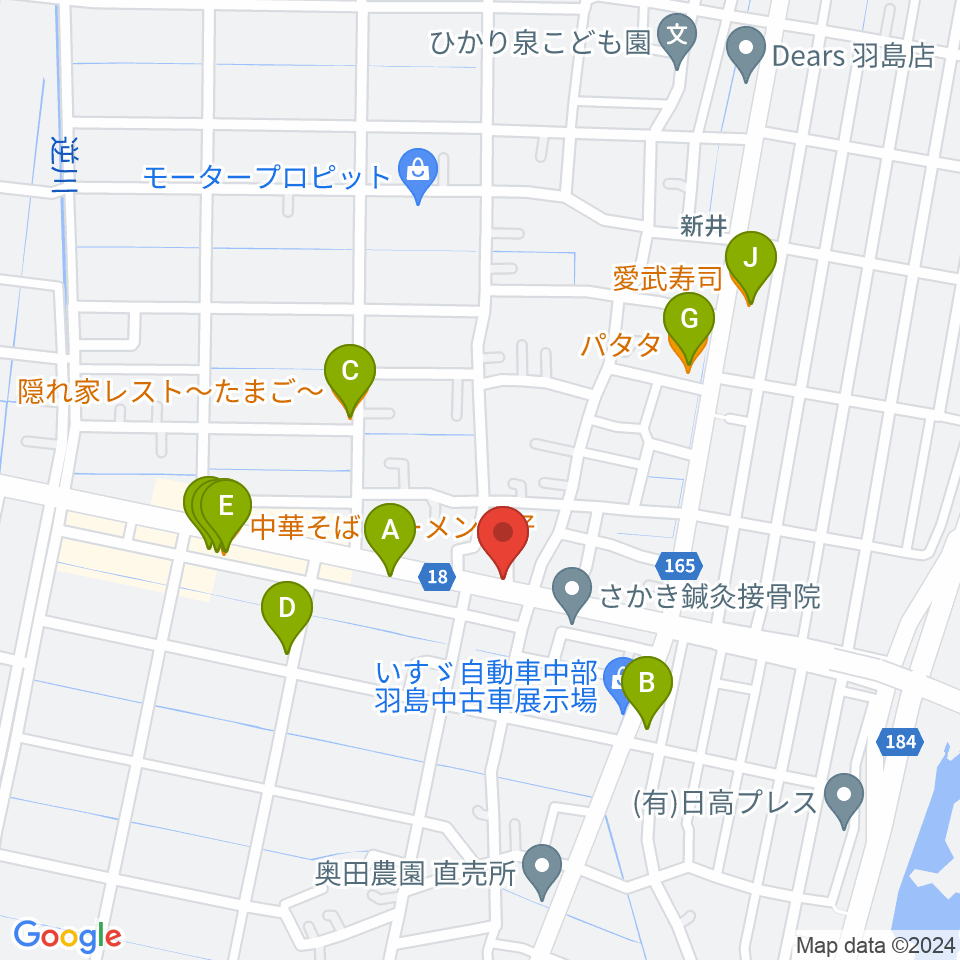 ジ・エンカウンター周辺のファミレス・ファーストフード一覧地図