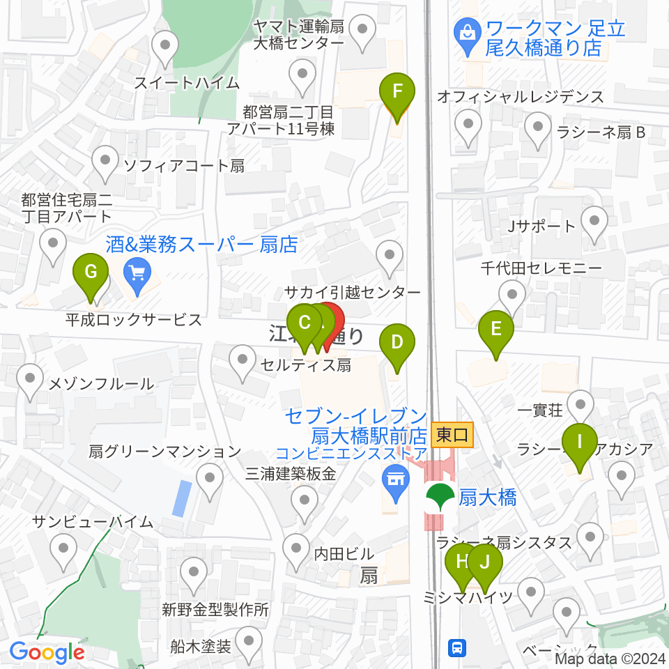 アトリエTANTOO周辺のファミレス・ファーストフード一覧地図