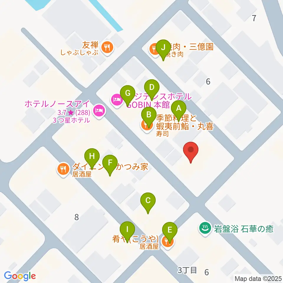 さしかわ楽器 留萌店周辺のファミレス・ファーストフード一覧地図