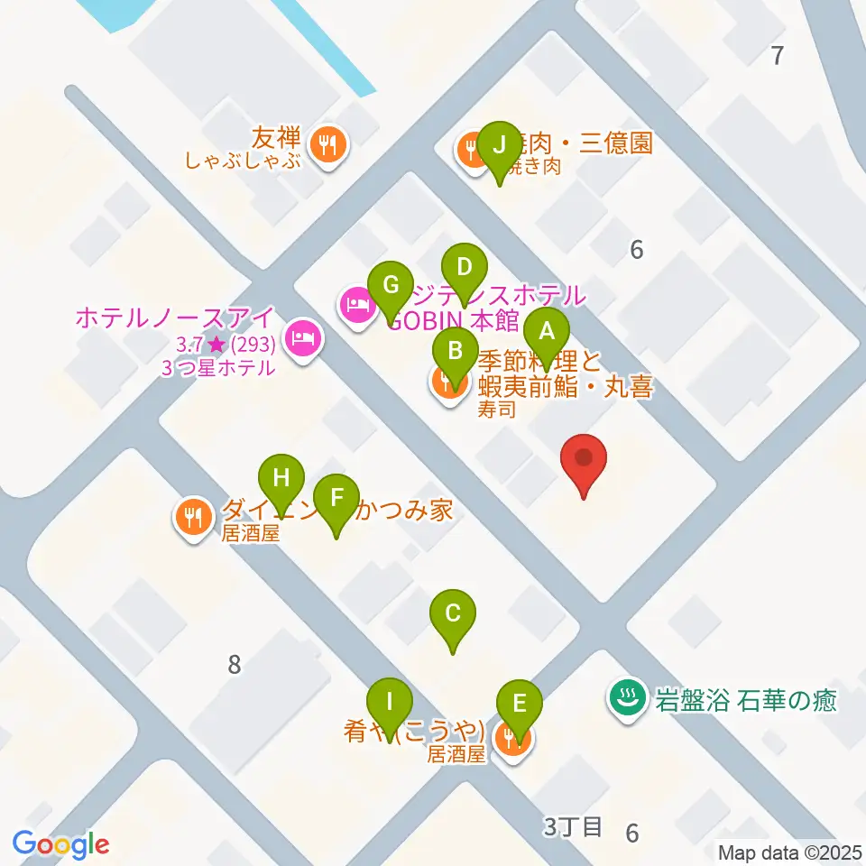 さしかわ楽器 留萌店周辺のファミレス・ファーストフード一覧地図