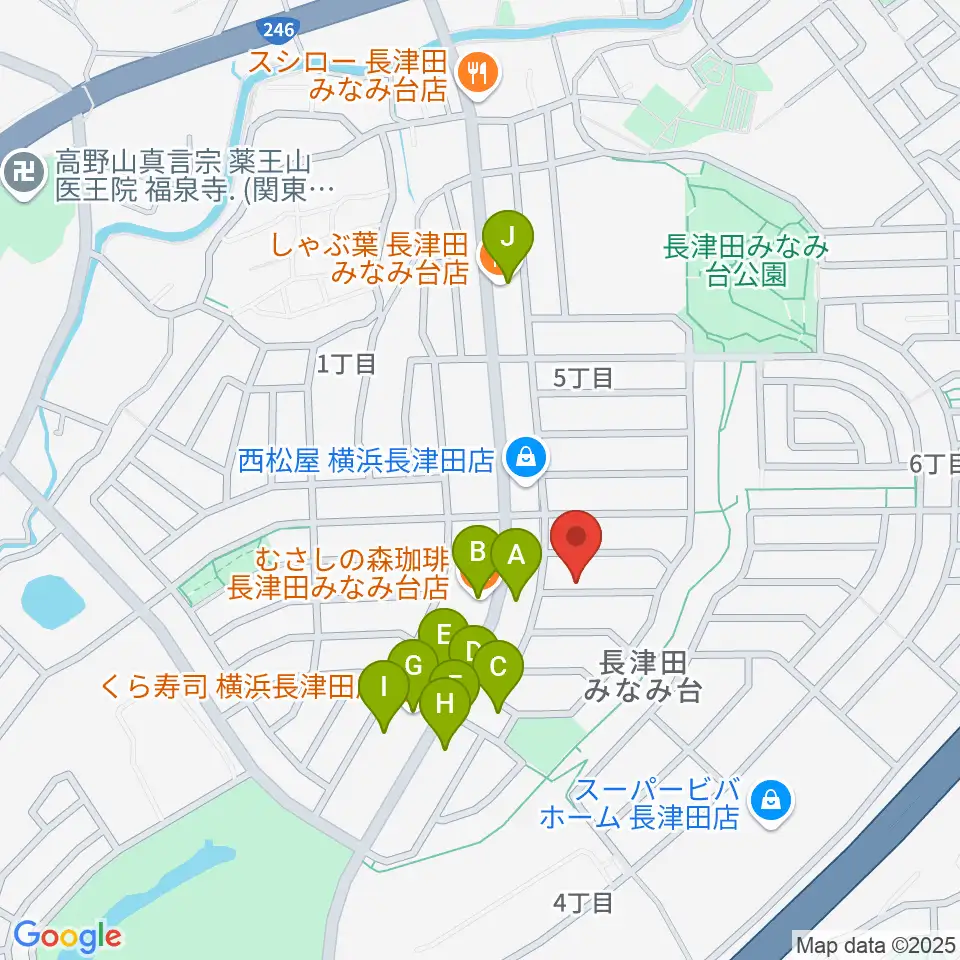 ローズ楽器工房周辺のファミレス・ファーストフード一覧地図