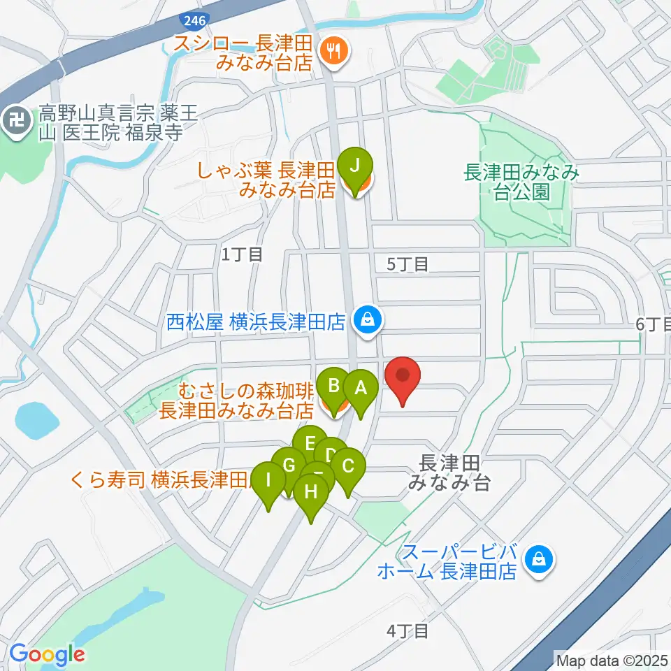 ローズ楽器工房周辺のファミレス・ファーストフード一覧地図