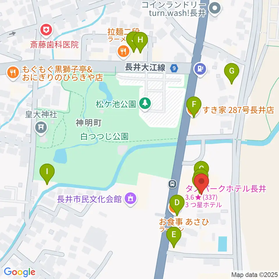 エフエムい～じゃん おらんだラジオ周辺のファミレス・ファーストフード一覧地図