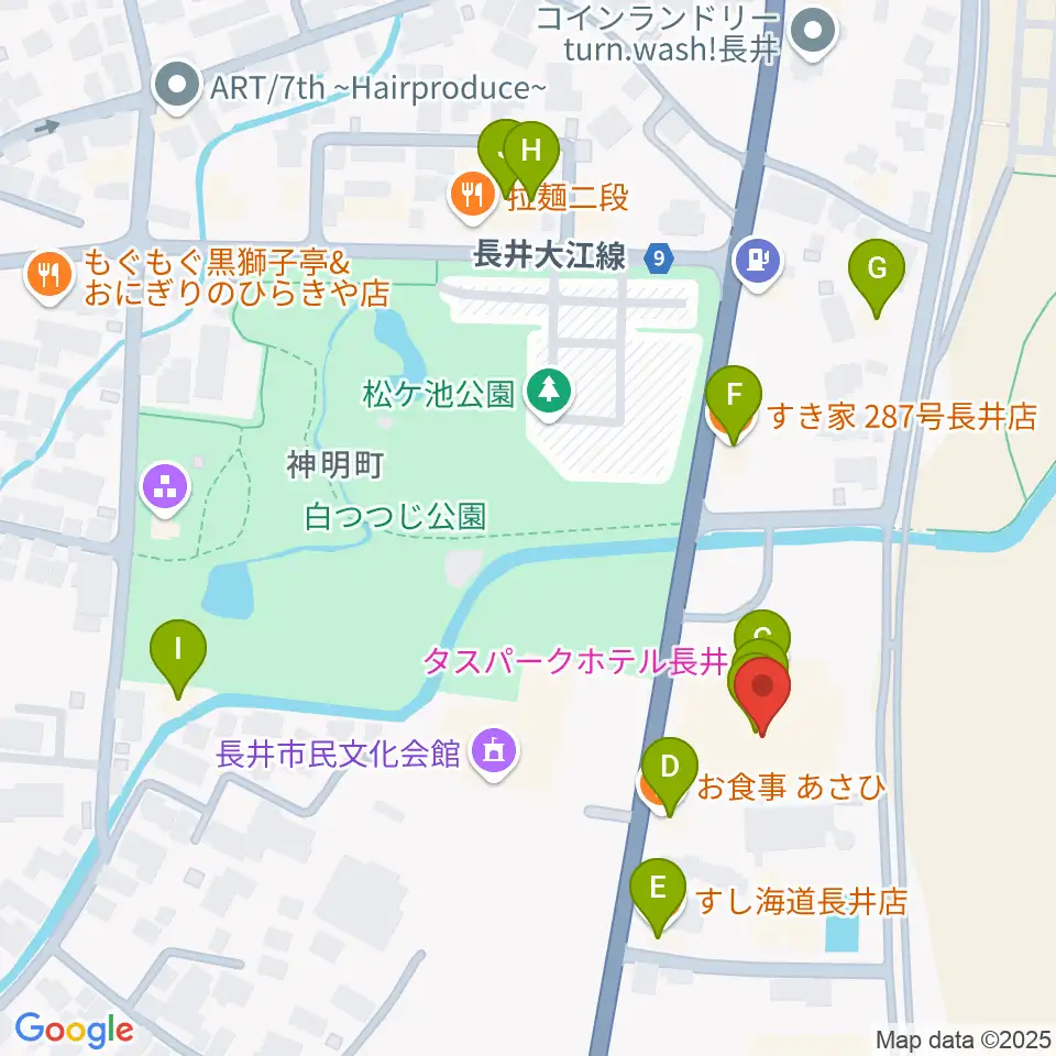 エフエムい～じゃん おらんだラジオ周辺のファミレス・ファーストフード一覧地図