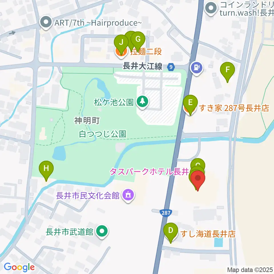 エフエムい～じゃん おらんだラジオ周辺のファミレス・ファーストフード一覧地図