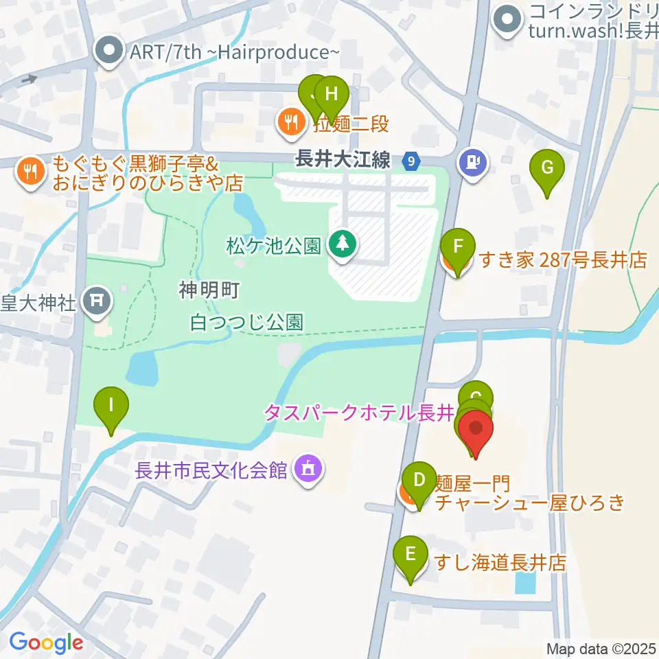 エフエムい～じゃん おらんだラジオ周辺のファミレス・ファーストフード一覧地図