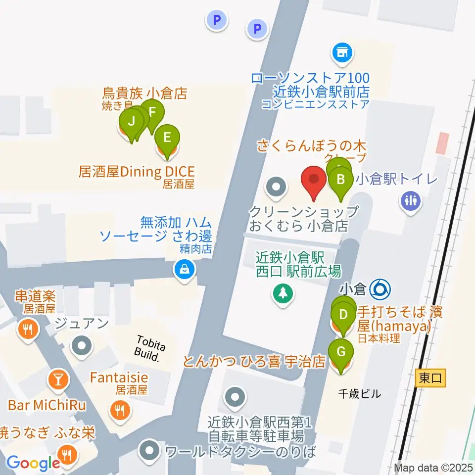 ソウルクリエイトミュージック周辺のファミレス・ファーストフード一覧地図