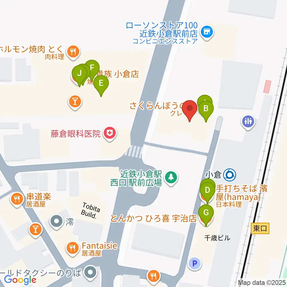 ソウルクリエイトミュージック周辺のファミレス・ファーストフード一覧地図