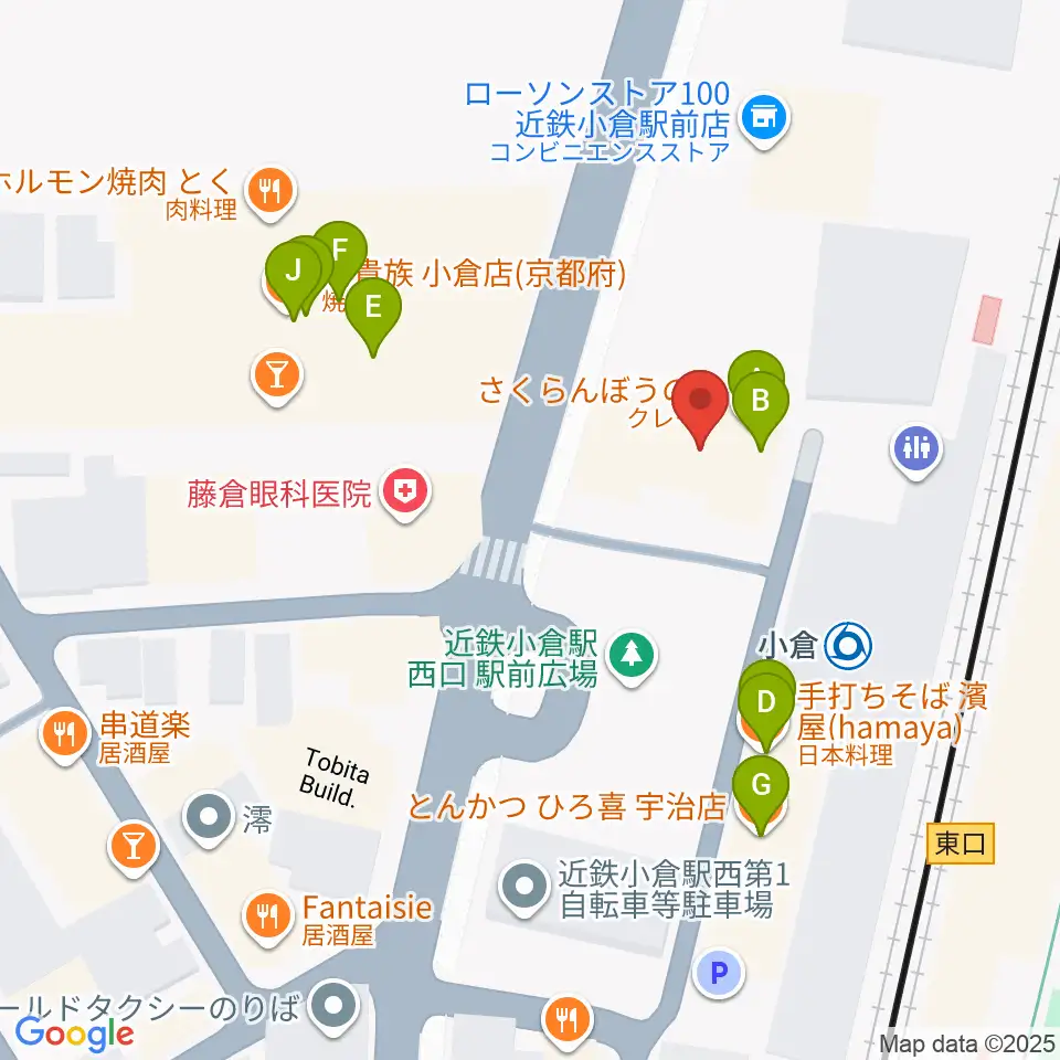 ソウルクリエイトミュージック周辺のファミレス・ファーストフード一覧地図