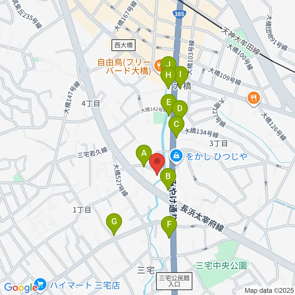 Music Creators Lab.周辺のファミレス・ファーストフード一覧地図