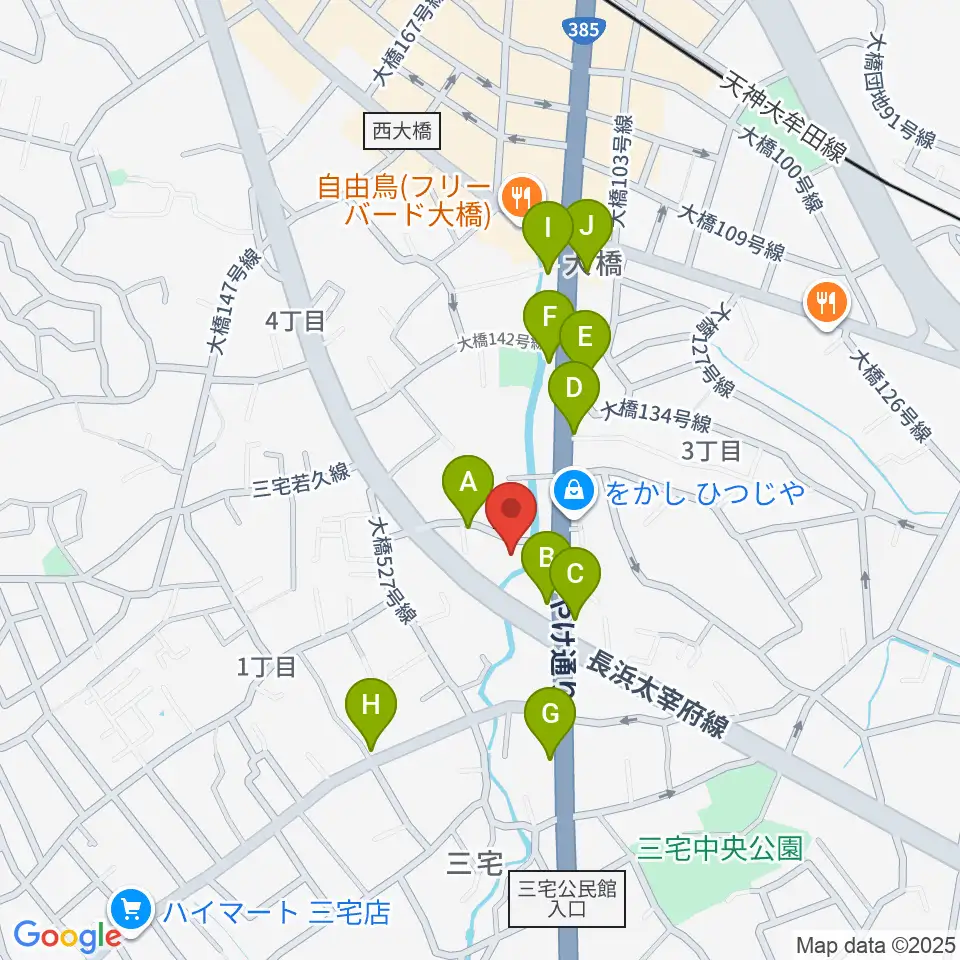 Music Creators Lab.周辺のファミレス・ファーストフード一覧地図