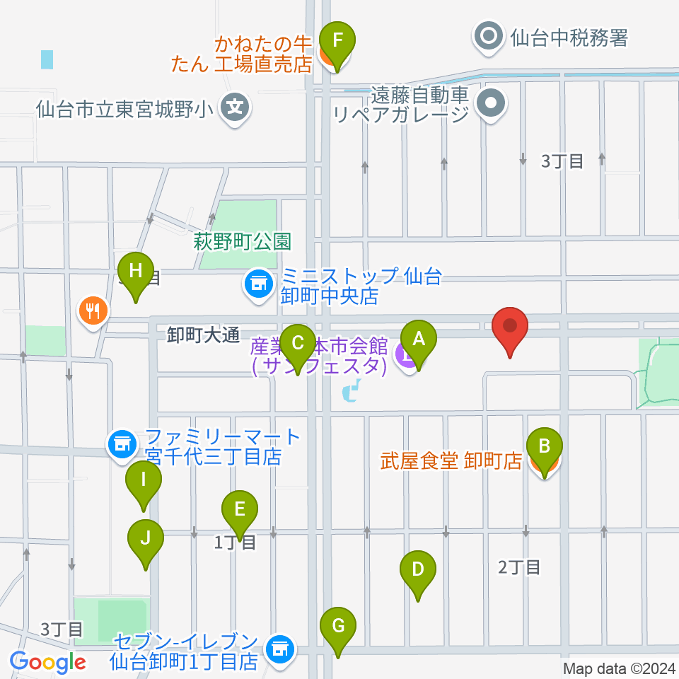 能-BOX周辺のファミレス・ファーストフード一覧地図