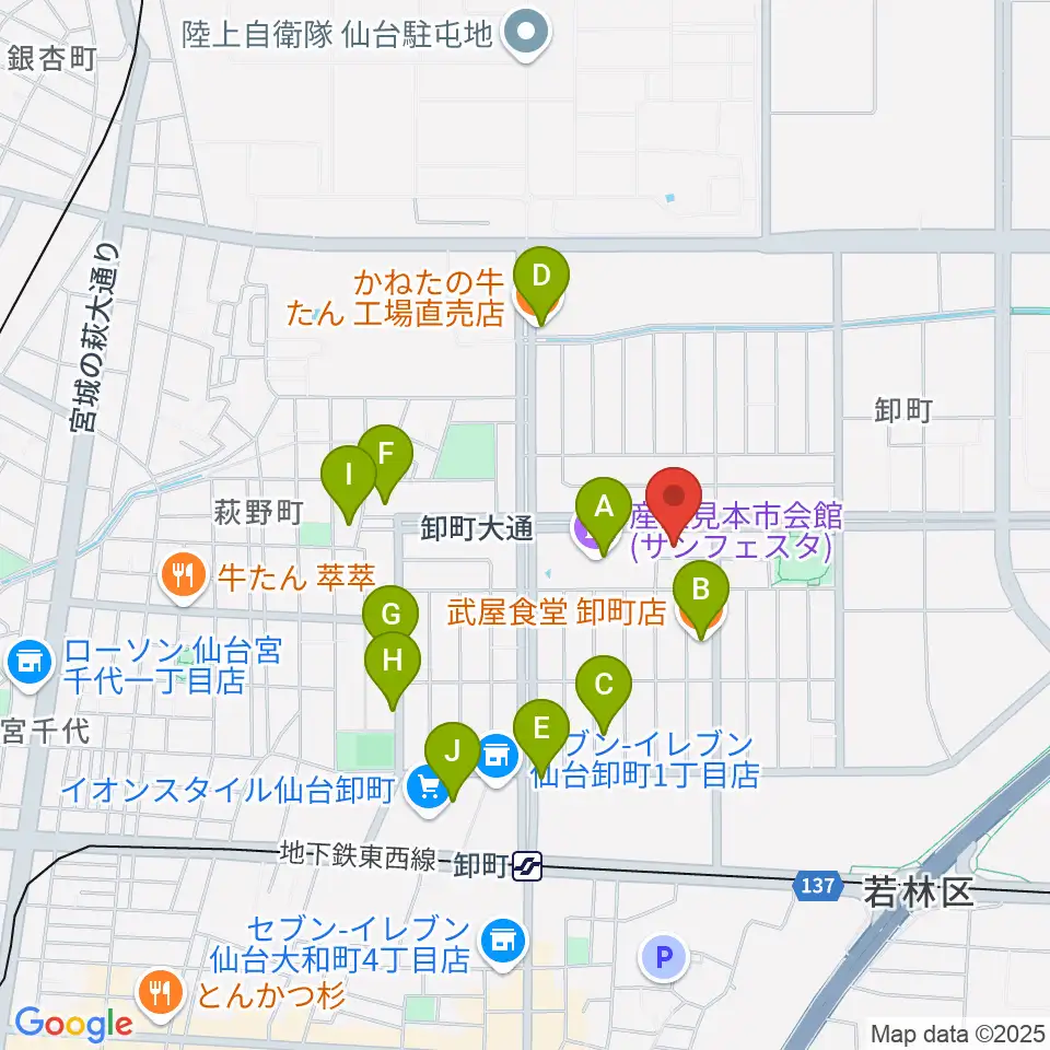能-BOX周辺のファミレス・ファーストフード一覧地図