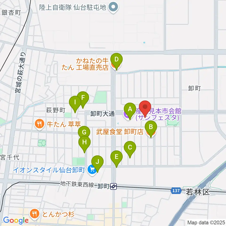 能-BOX周辺のファミレス・ファーストフード一覧地図