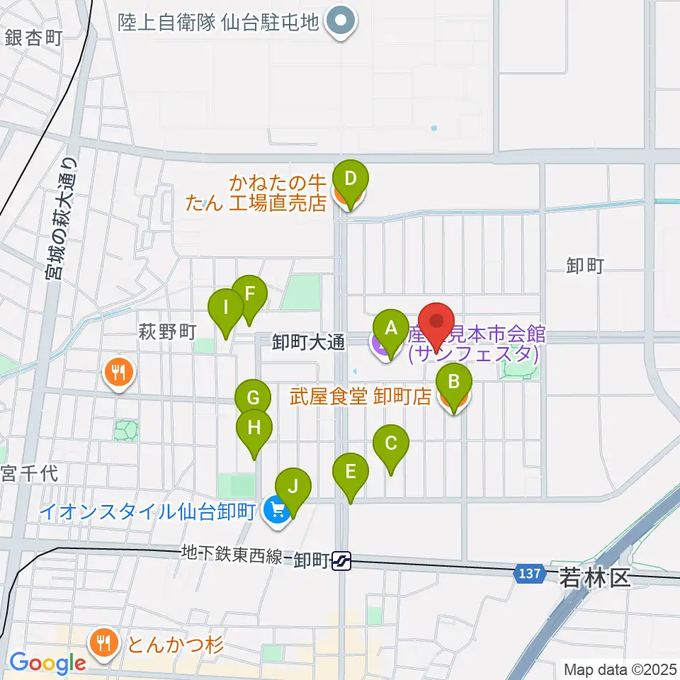 能-BOX周辺のファミレス・ファーストフード一覧地図
