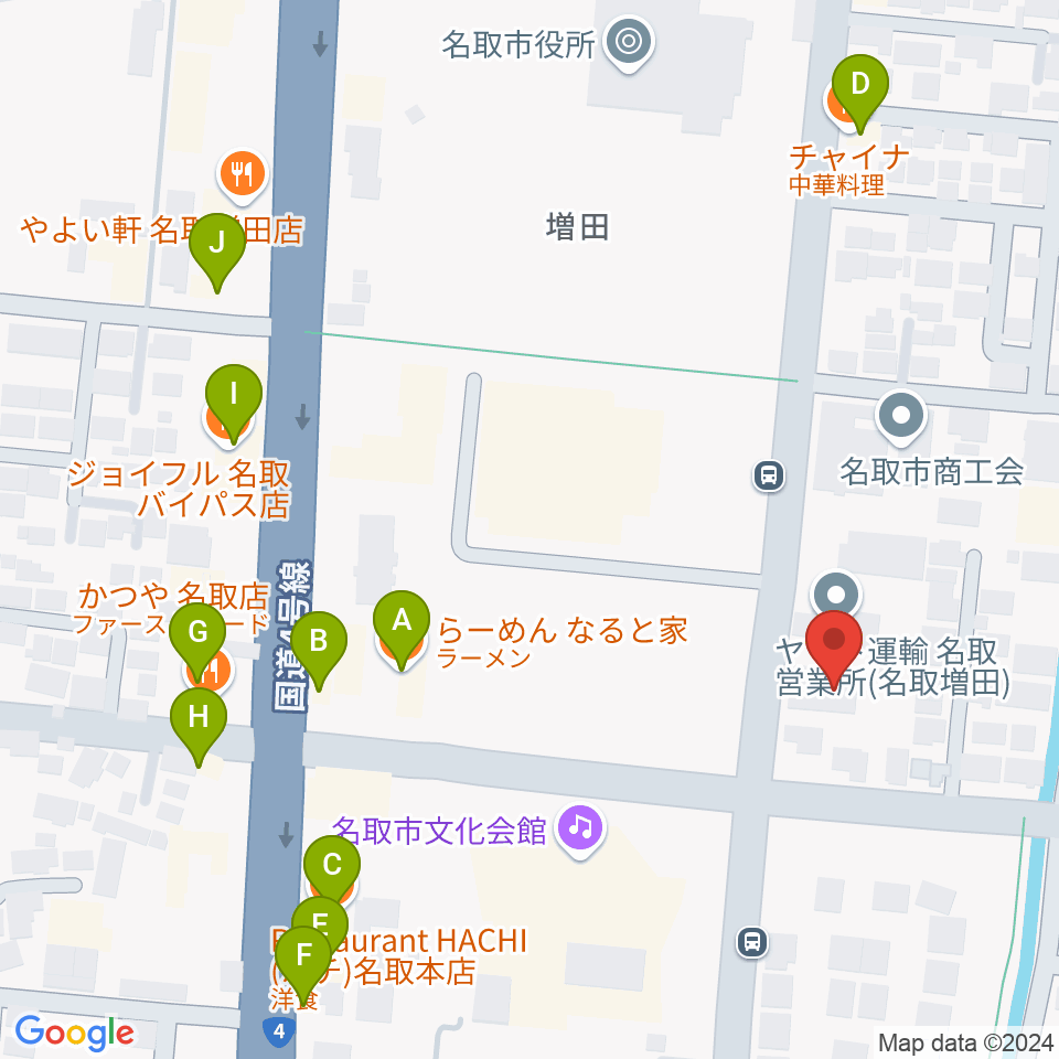 なとらじ801周辺のファミレス・ファーストフード一覧地図