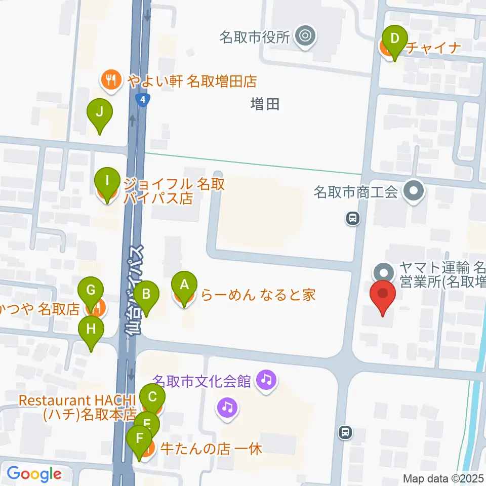 なとらじ801周辺のファミレス・ファーストフード一覧地図