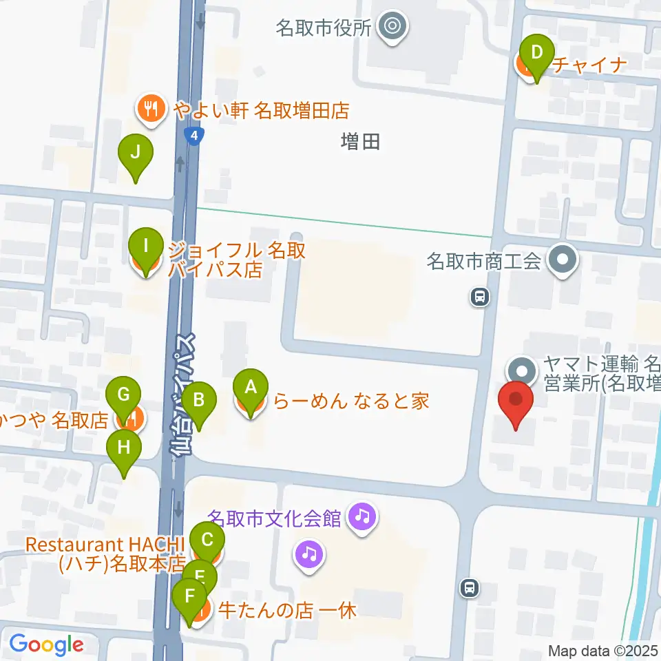 なとらじ801周辺のファミレス・ファーストフード一覧地図