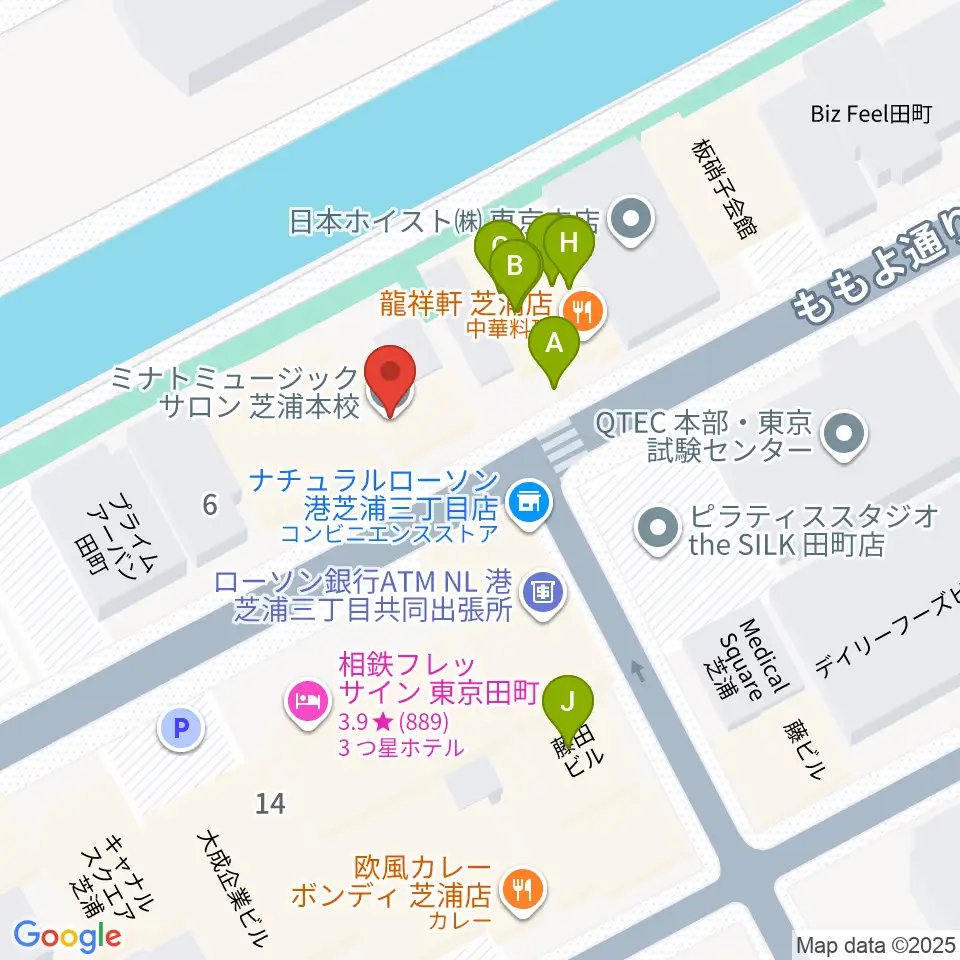 ミナトミュージックサロン周辺のファミレス・ファーストフード一覧地図