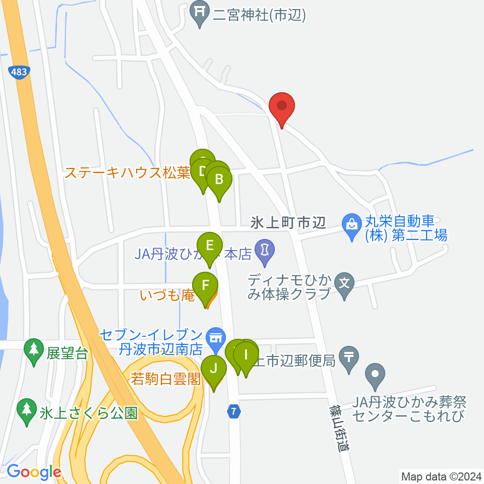 805たんば周辺のファミレス・ファーストフード一覧地図