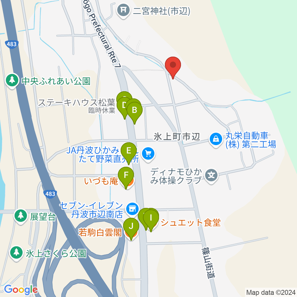 805たんば周辺のファミレス・ファーストフード一覧地図