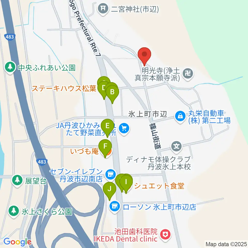 805たんば周辺のファミレス・ファーストフード一覧地図