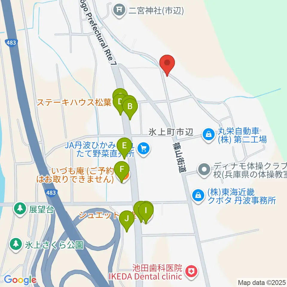 805たんば周辺のファミレス・ファーストフード一覧地図