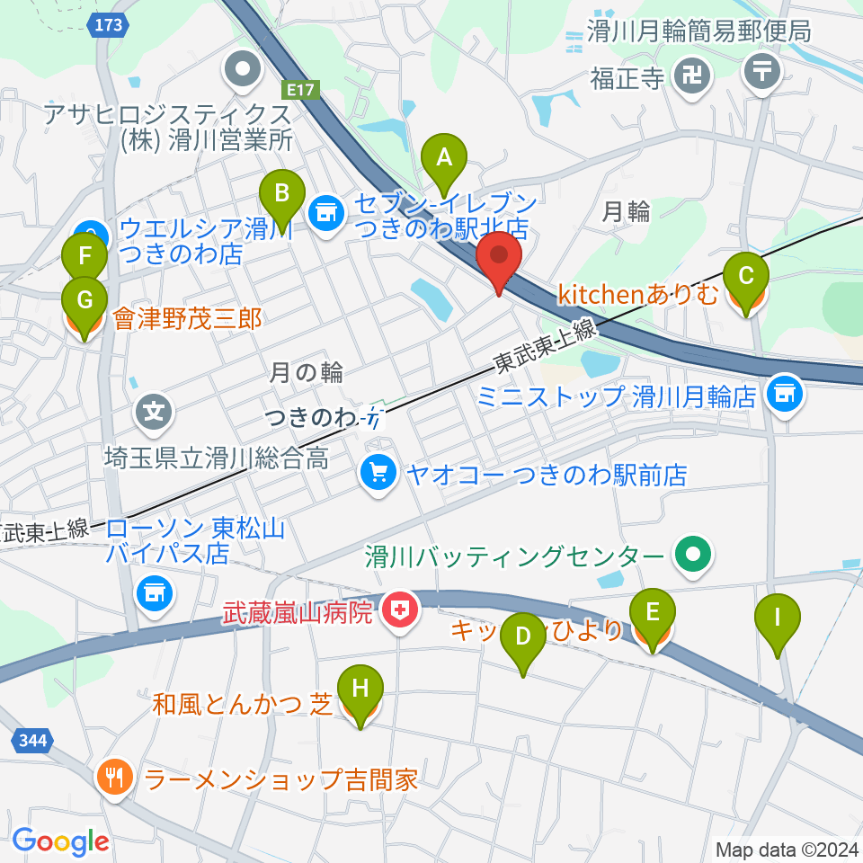 篠崎バイオリン工房周辺のファミレス・ファーストフード一覧地図