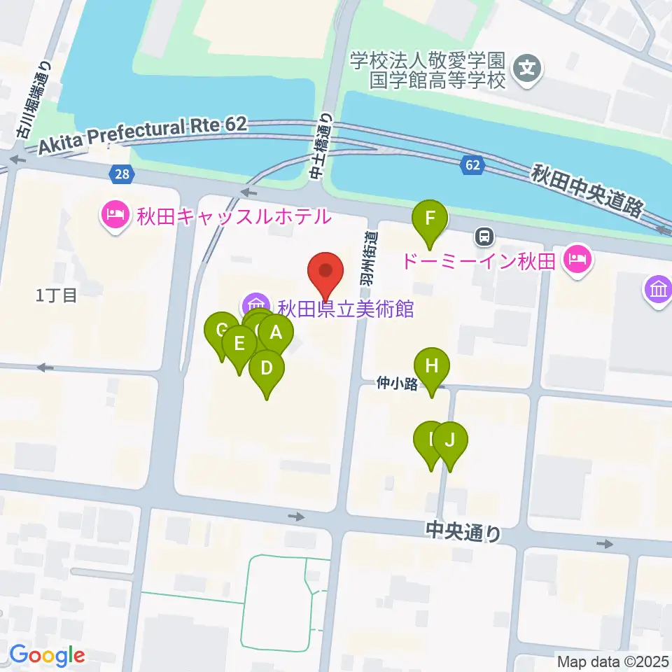 にぎわい交流館AU（あう）周辺のファミレス・ファーストフード一覧地図