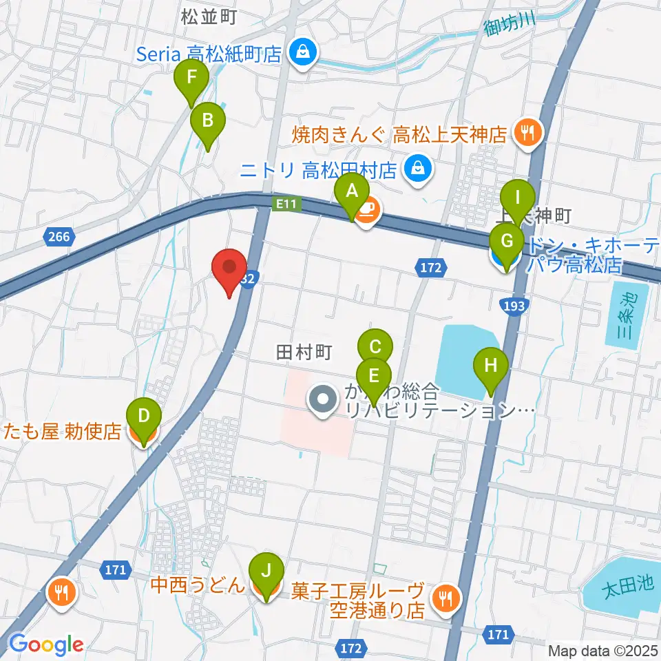 ピアノサロン・フィアカ周辺のファミレス・ファーストフード一覧地図
