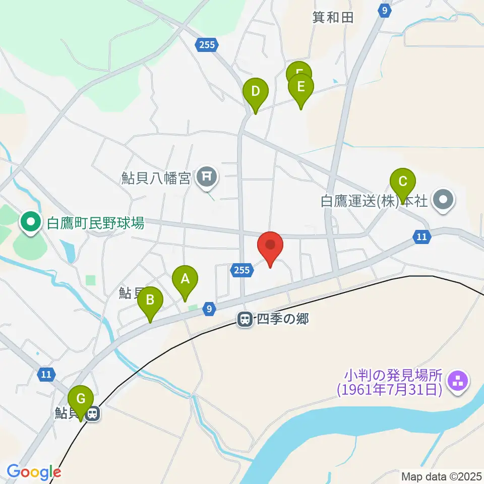 白鷹町文化交流センターあゆーむ周辺のファミレス・ファーストフード一覧地図