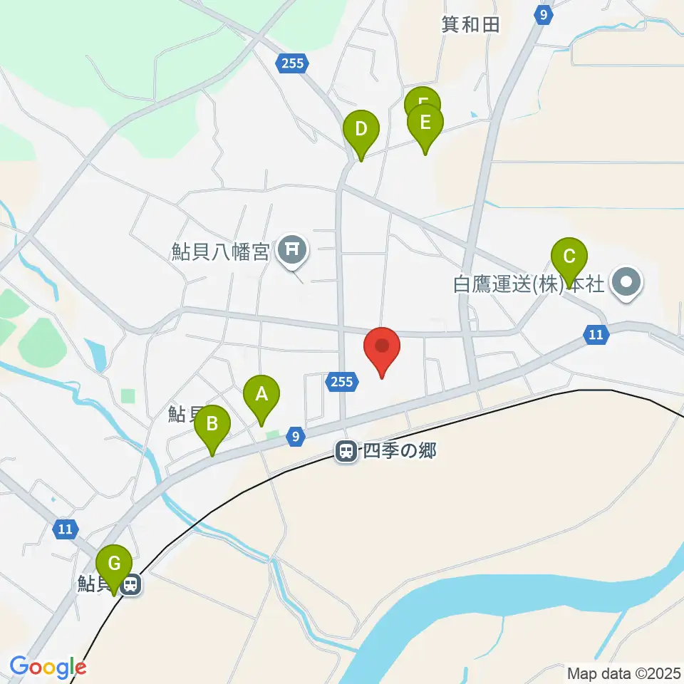 白鷹町文化交流センターあゆーむ周辺のファミレス・ファーストフード一覧地図