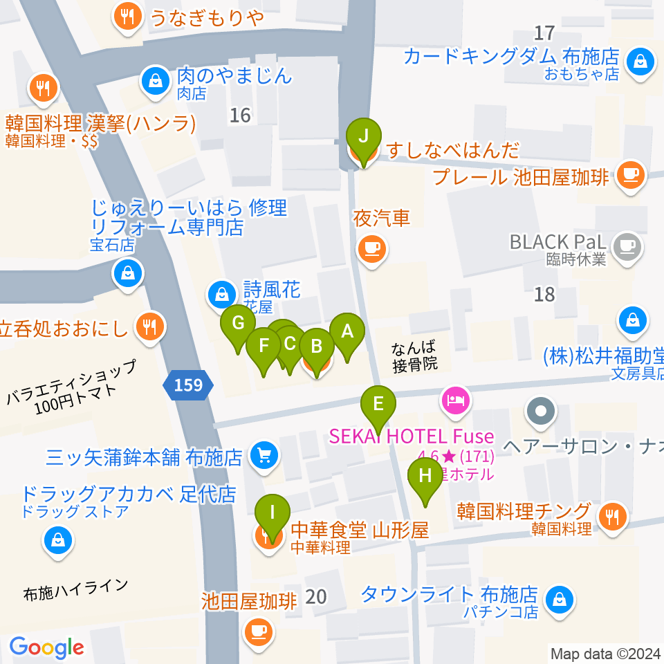 エジプトレコーズ周辺のファミレス・ファーストフード一覧地図