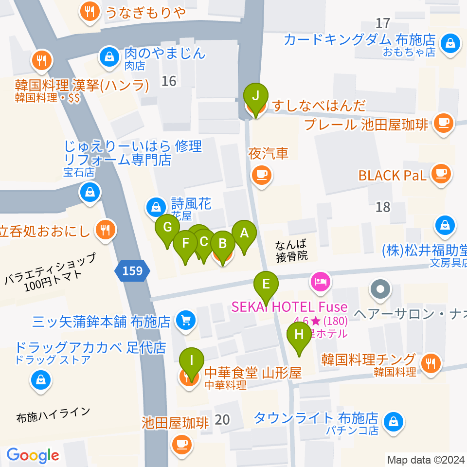 エジプトレコーズ周辺のファミレス・ファーストフード一覧地図