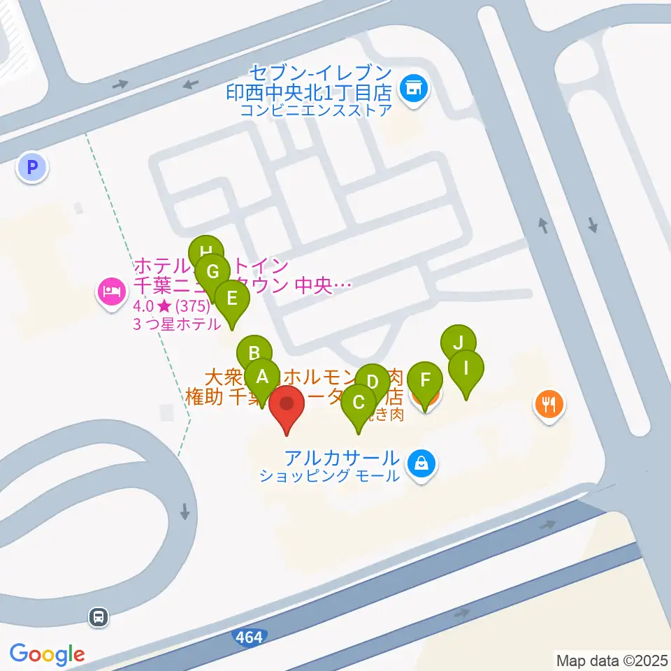 伊藤楽器 千葉ニュータウン中央センター周辺のファミレス・ファーストフード一覧地図