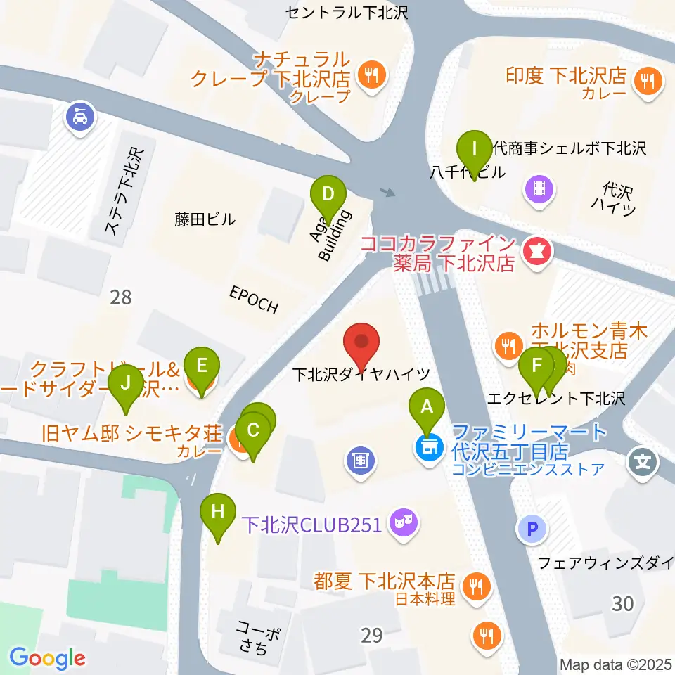 BM Studio周辺のファミレス・ファーストフード一覧地図