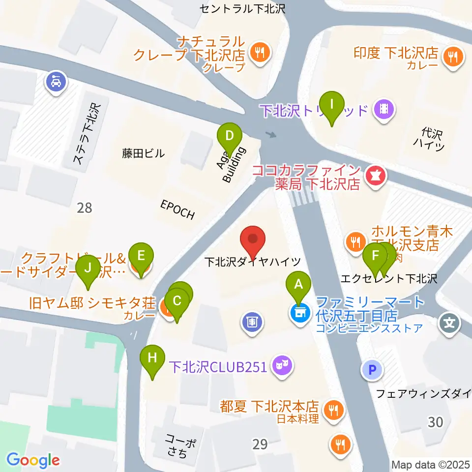 BM Studio周辺のファミレス・ファーストフード一覧地図