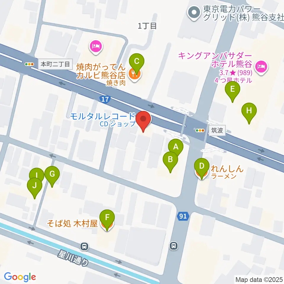 モルタルレコード周辺のファミレス・ファーストフード一覧地図
