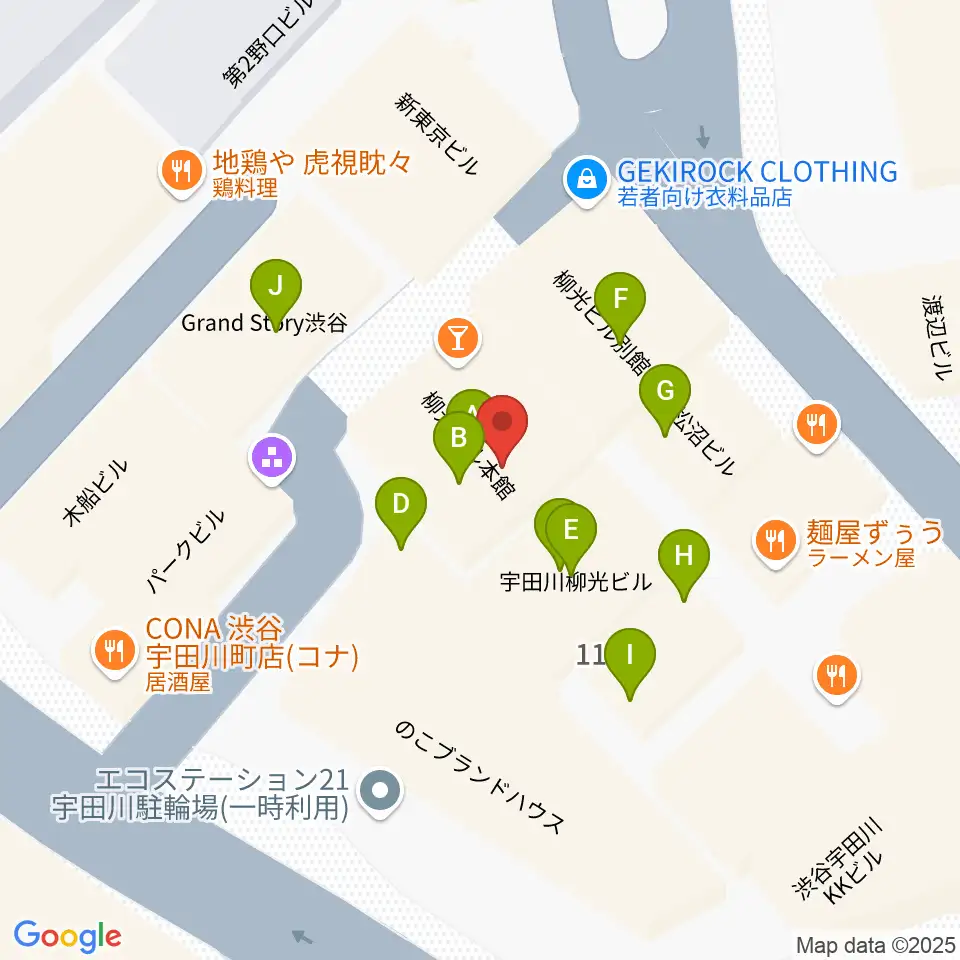 渋谷next records周辺のファミレス・ファーストフード一覧地図